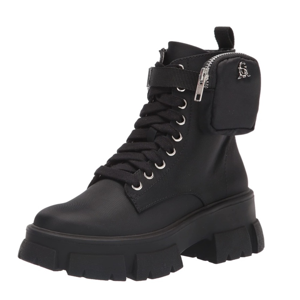 Steve Madden Thora-P Black Combat Boots